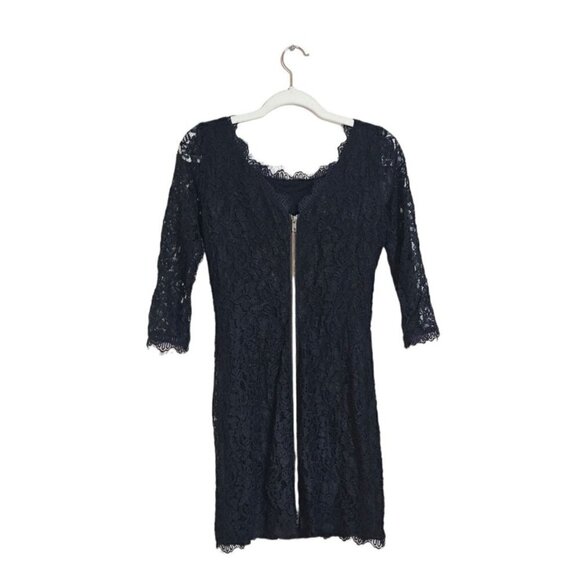 DIANE von FURSTENBERG ZARITA seen on Princess Meghan black lace mini dress 4 - Picture 8 of 11